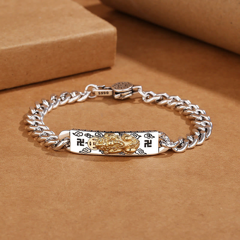 Nimara Ritual Om Mani Padme Hum Pixiu Swastika Spring Buckle Wisdom Bracelet
