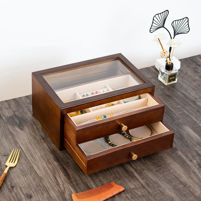 Nimara Ritual Retro Solid Wood Jewelry Box Jewelry Storage Box With Drawer