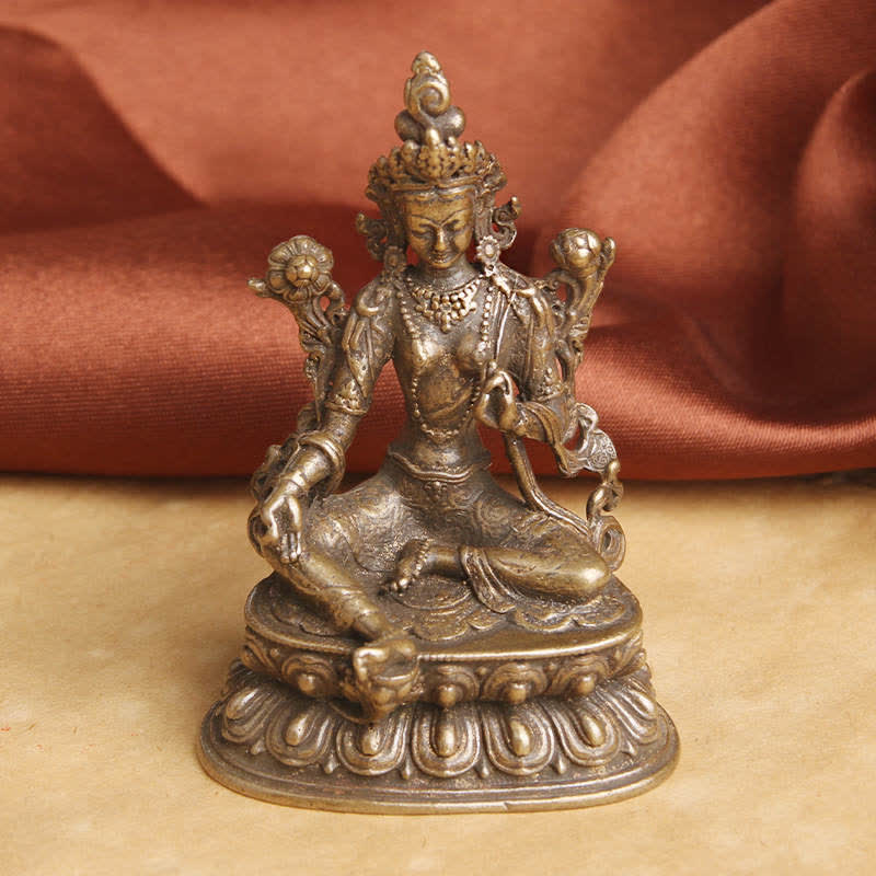 Nimara Ritual Bodhisattva Green Tara Calm Hope Copper Statue Decoration