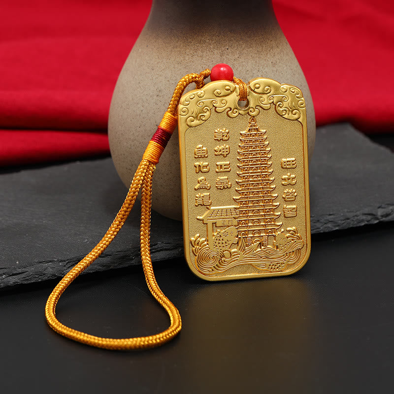 Nimara Ritual Feng Shui Auspicious Star Wenchang Pen Pagoda Koi Fish Car Hanging Decoration