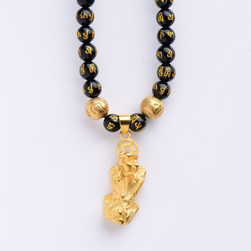 Nimara Ritual FengShui Obsidian PiXiu Wealth Necklace