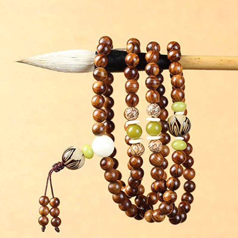 Nimara Ritual Tibetan Rosewood Mala Protection Calm Bracelet