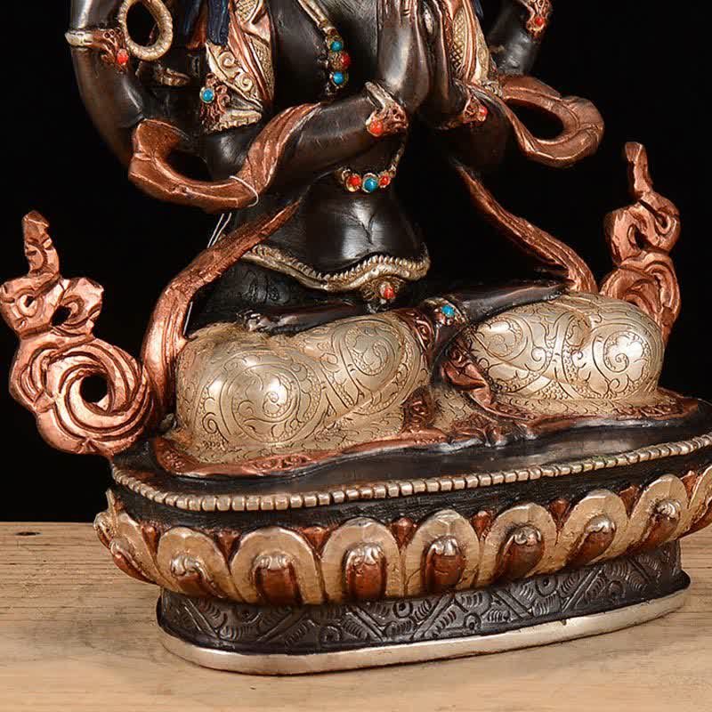 Nimara Ritual Bodhisattva Chenrezig Four-armed Avalokitesvara Protection Copper Statue Decoration