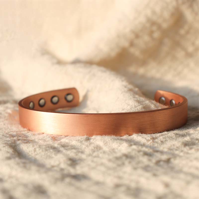 Nimara Ritual Vintage Pattern Magnetic Copper Adjustable Cuff Bracelet Bangle