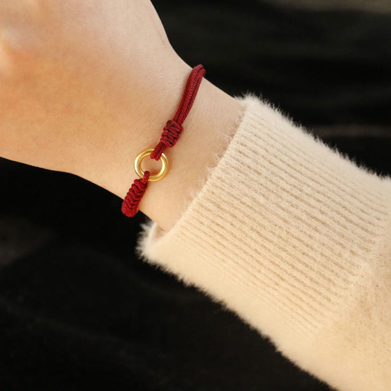 Nimara Ritual Alloy Peace Buckle Luck Red String Bracelet