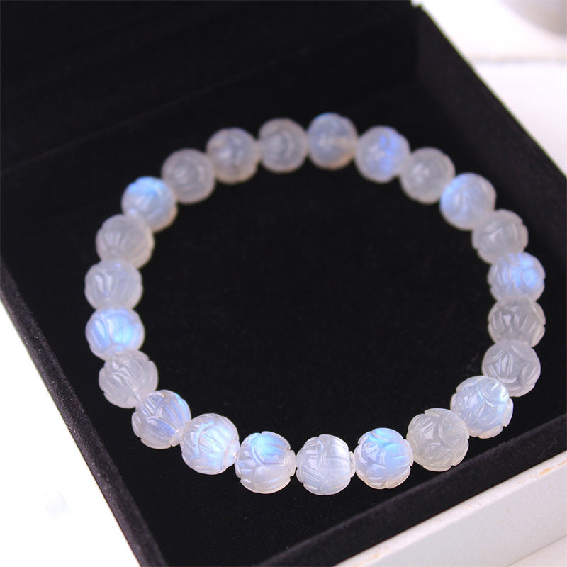 Nimara Ritual Natural Moonstone Lotus Love Bracelet