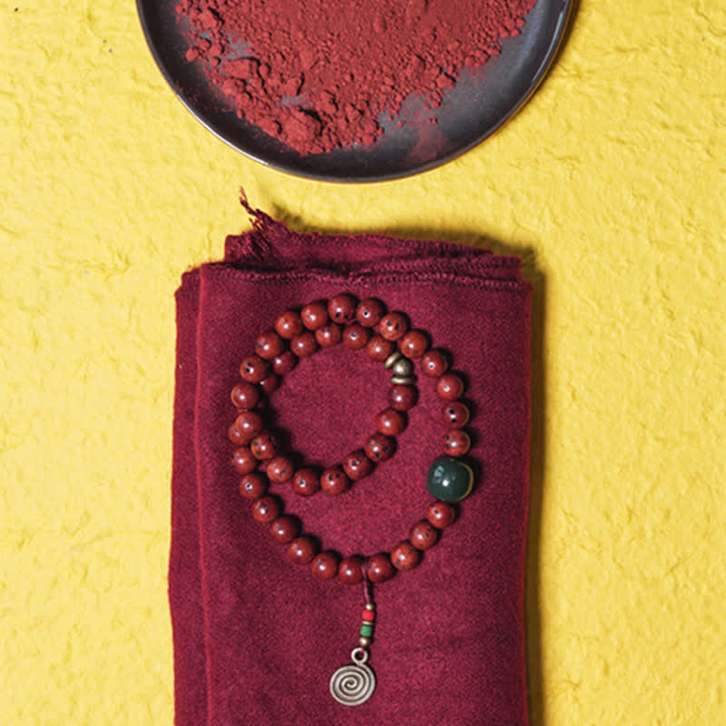 Nimara Ritual Bodhi Seed Cyan Jade Copper Peace Luck Bracelet