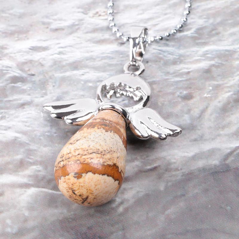 Nimara Ritual Little Angel Wings Natural Crystal Luck Necklace Pendant