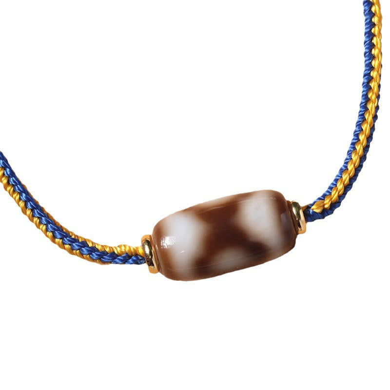 Nimara Ritual Tibetan Three-eyed Dzi Bead Luck Happiness Bracelet