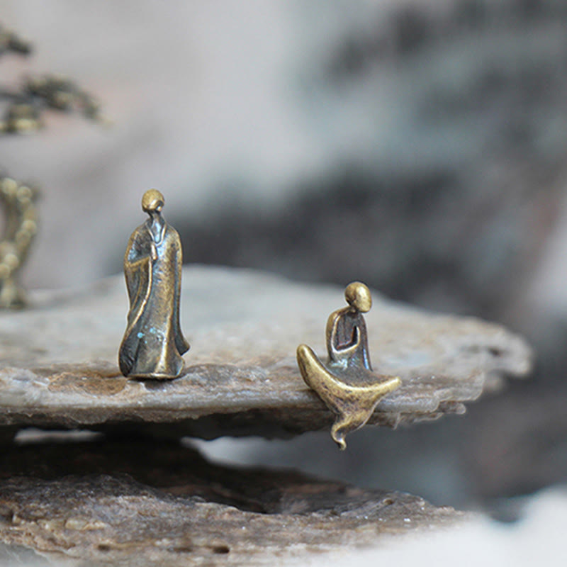 Nimara Ritual Mini Meditation Buddha Metal Monk Serenity Home Decoration