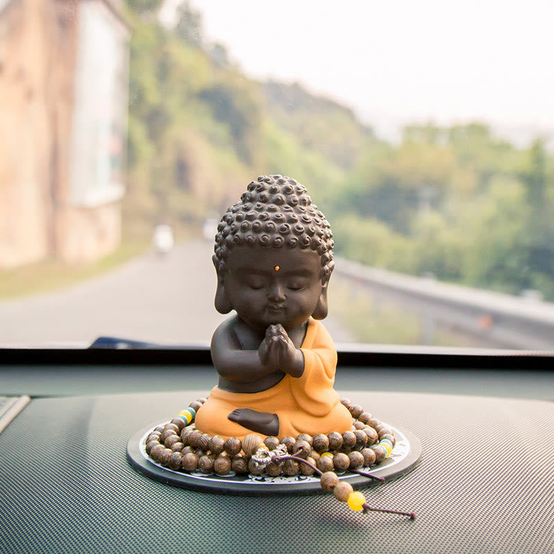 Nimara Ritual Small Buddha Serenity Purple Clay Home Desk Decoration