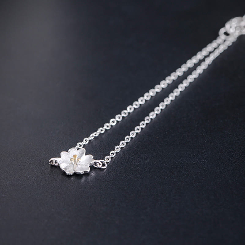 Nimara Ritual 925 Sterling Silver Cherry Blossom Blessing Chain Bracelet