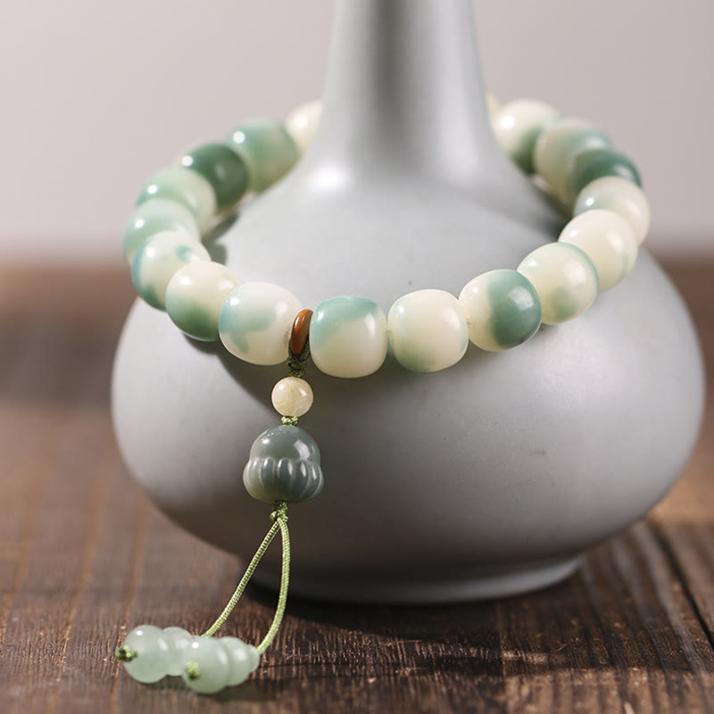 Nimara Ritual Gradient Bodhi Seed Nine Tailed Fox Cat Paw Claw Pine Cone Peace Bracelet