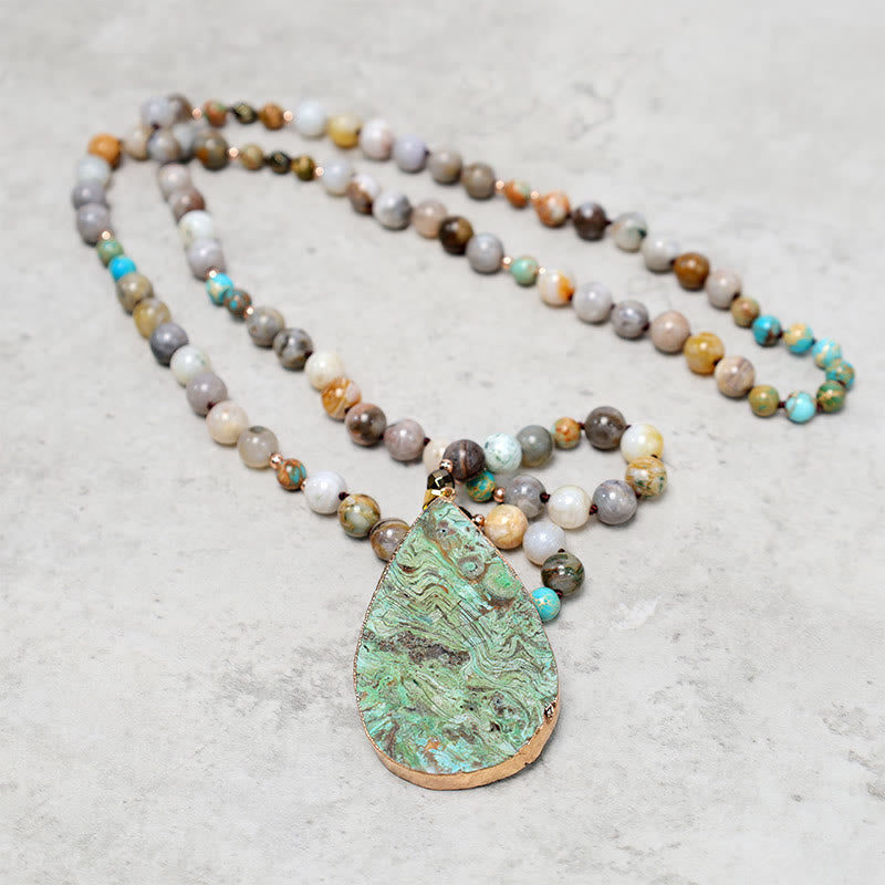 Nimara Ritual Natural Ocean Picasso Jasper Beaded Healing Neckace