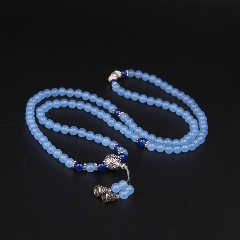 Nimara Ritual 108 Beads Blue Crystal Healing Bracelet Mala