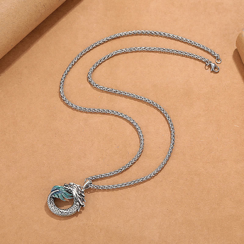 Nimara Ritual Tibetan Copper Dragon Strength Necklace