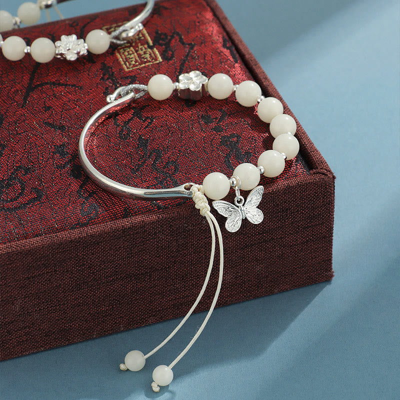 Nimara Ritual Bodhi Seed Butterfly Lotus Luck Wealth Bracelet Bangle