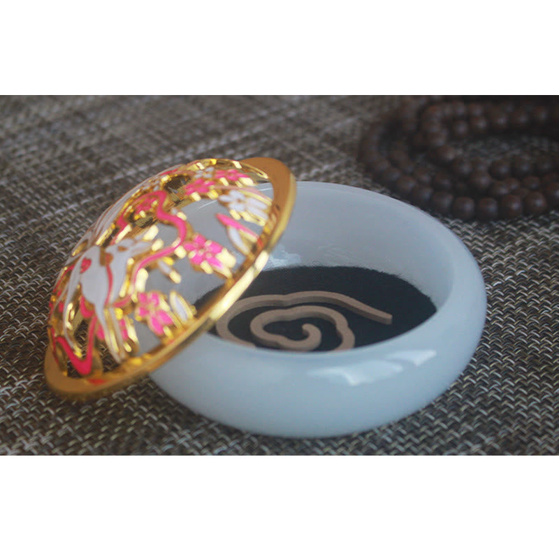 Nimara Ritual Nine Tailed Fox Liuli Crystal Healing Meditation Incense Burner