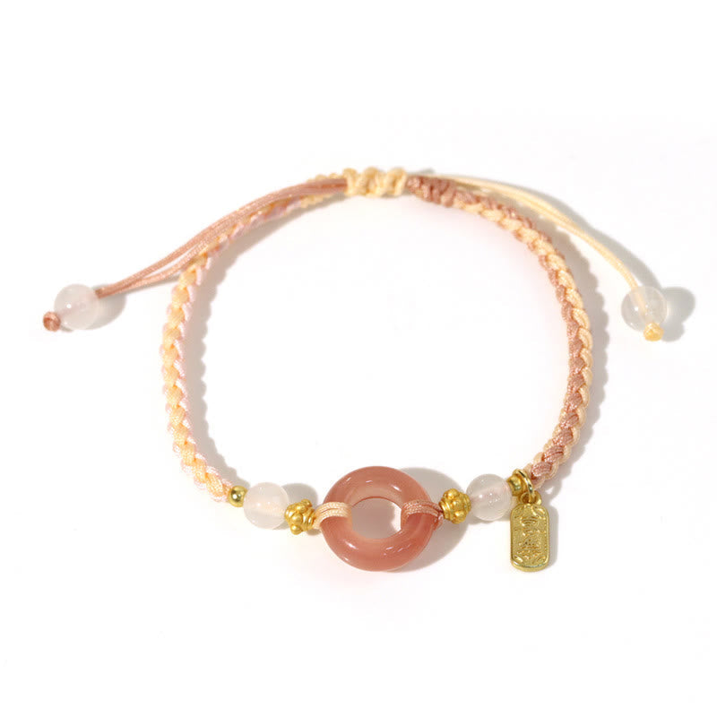 Nimara Ritual Peace And Joy Agate Peace Buckle Auspicious Handmade Braided Bracelet