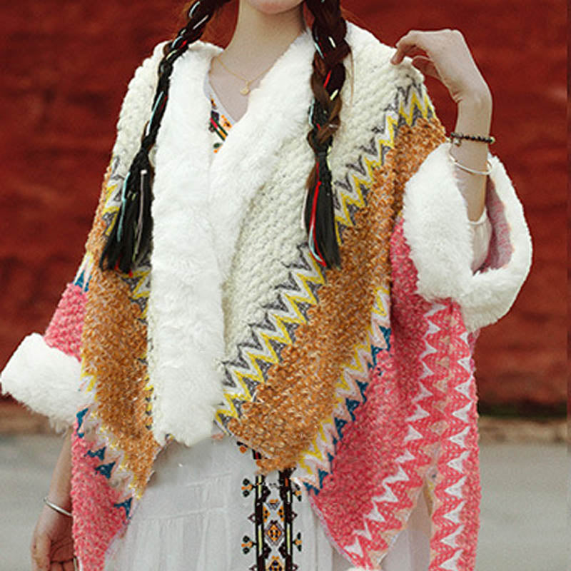 Nimara Ritual Tibetan Multicolored Striped Shawl Winter Cozy Travel Scarf Wrap