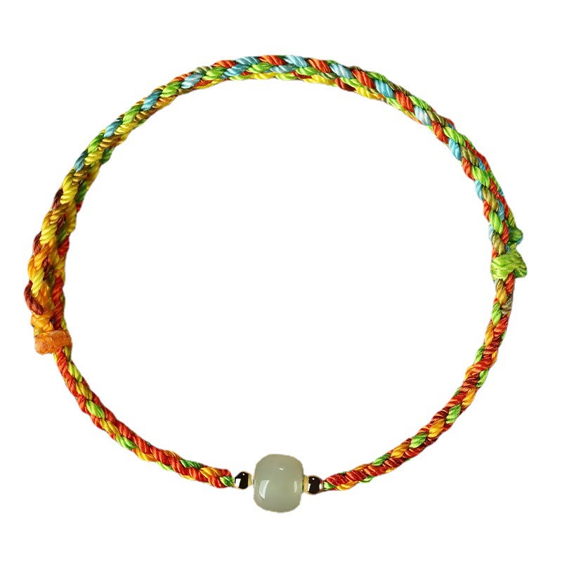Nimara Ritual Colorful Rope Luck Jade Bead Abundance Bracelet