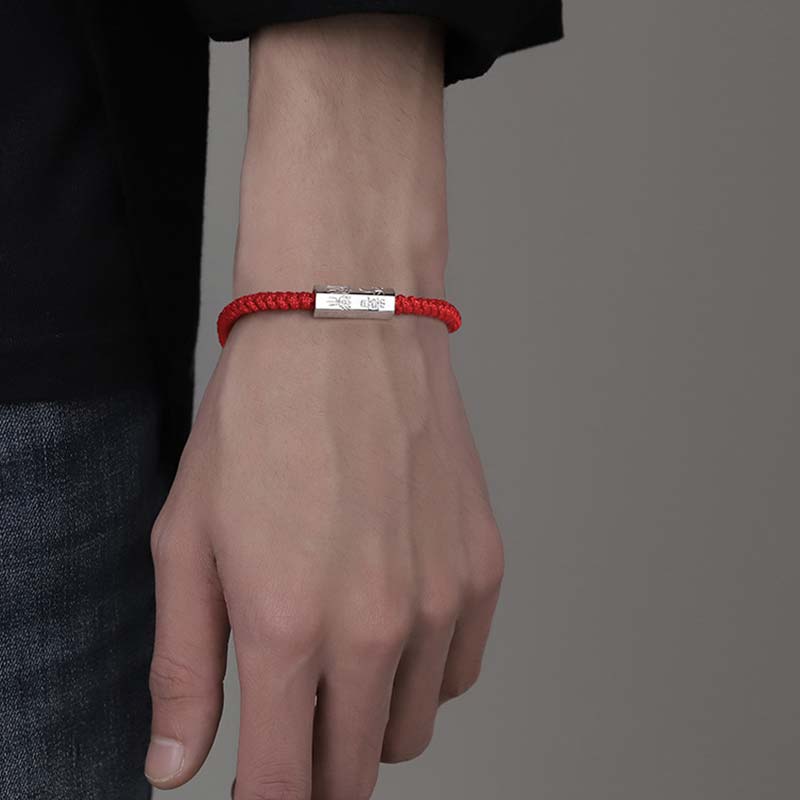 Nimara Ritual 925 Sterling Silver Letter Engraving Blessing String Bracelet