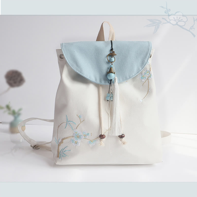 Nimara Ritual Handmade Embroidered Large Capacity Canvas Backpack