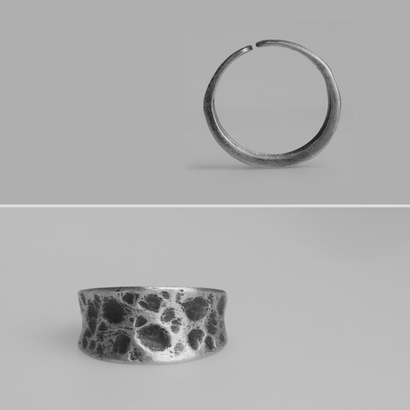 Nimara Ritual 925 Sterling Silver Bump Texture Design Protection Ring
