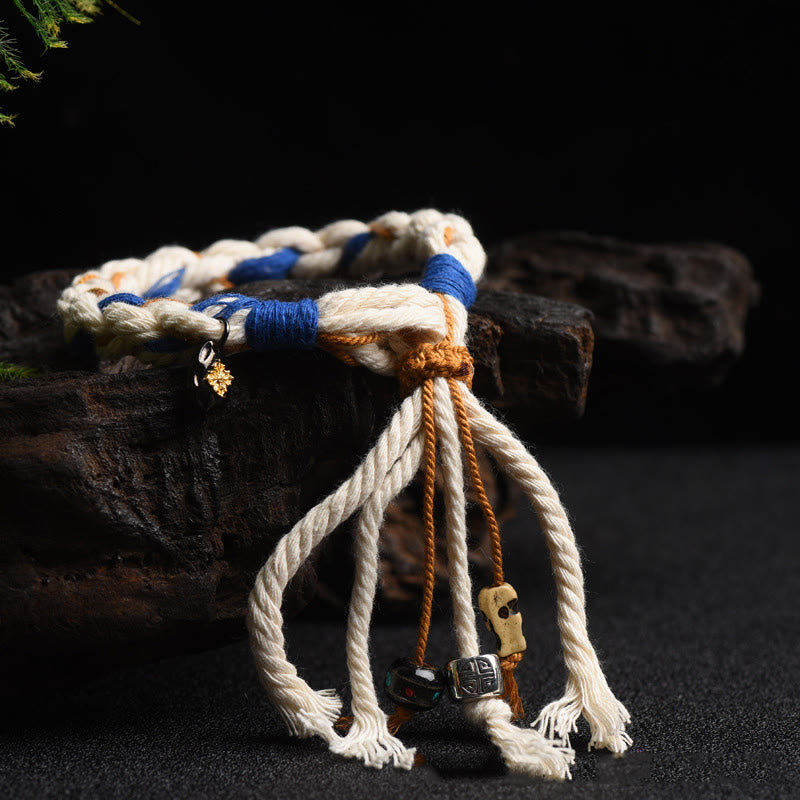 Nimara Ritual Tibet Zakiram Goddess of Wealth Thangka Handmade Luck Bracelet