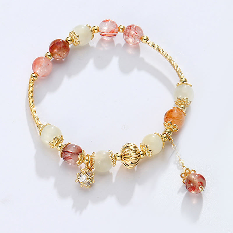 Nimara Ritual Colorful Rutilated Quartz Cat Eye Zircon Auspiciousness Bead Bracelet