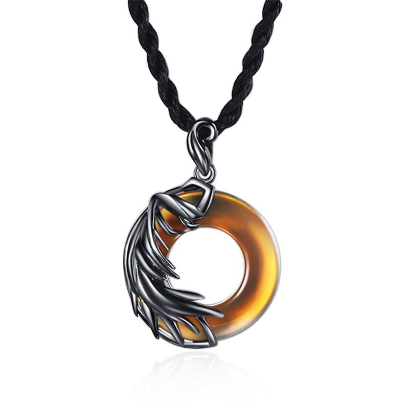 Nimara Ritual Obsidian Chalcedony Meditation Round Pendant Necklace