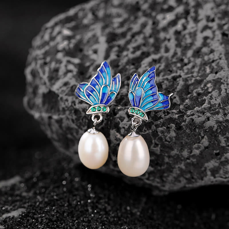 Nimara Ritual 925 Sterling Silver Pearl Butterfly Healing Necklace Pendant Earrings Ring