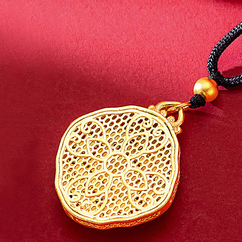 Nimara Ritual Flower Love Heart Copper Wealth Necklace Pendant