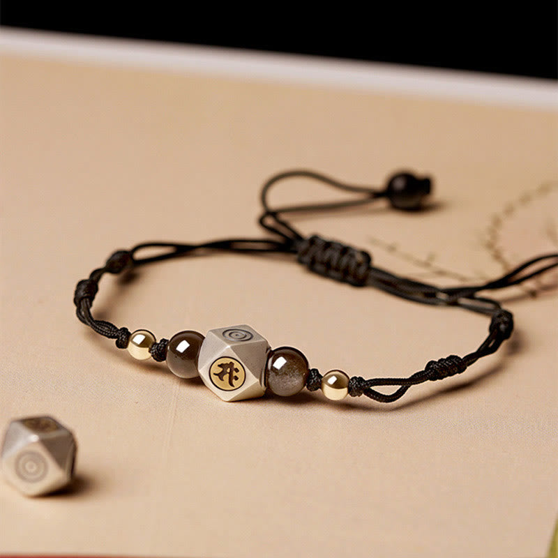 Nimara Ritual Handmade 925 Sterling Silver Chinese Zodiac Natal Buddha Cinnabar Calm Braided Bracelet
