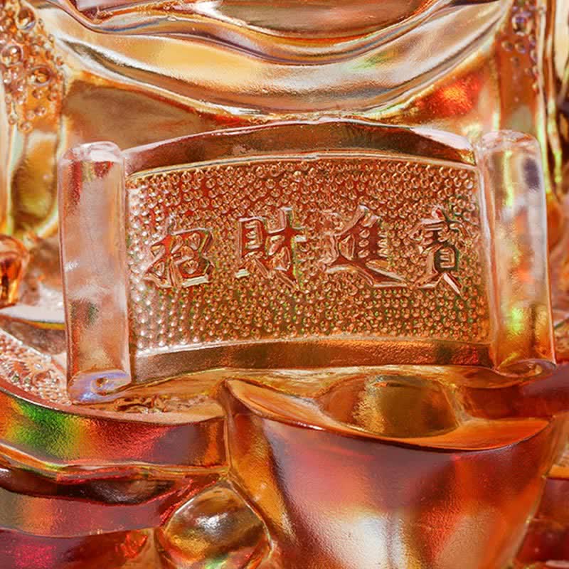 Nimara Ritual Feng Shui Frog Handmade Liuli Crystal Art Piece Wealth Home Office Decoration