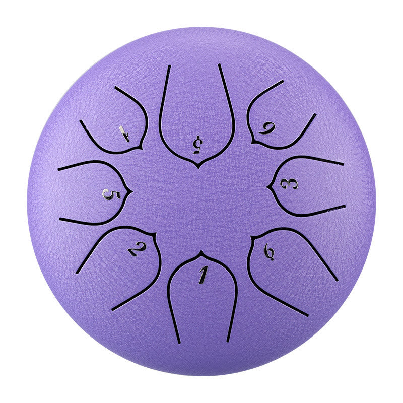 Nimara Ritual Steel Tongue Drum Sound Healing Meditation Lotus Pattern Drum Kit 8 Note 6 Inch Percussion Instrument