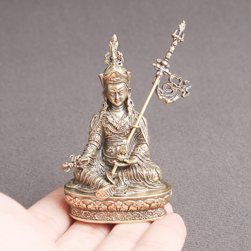 Nimara Ritual Padmasambhava Buddha Figure Serenity Copper Statue Decoration Temple Ornament