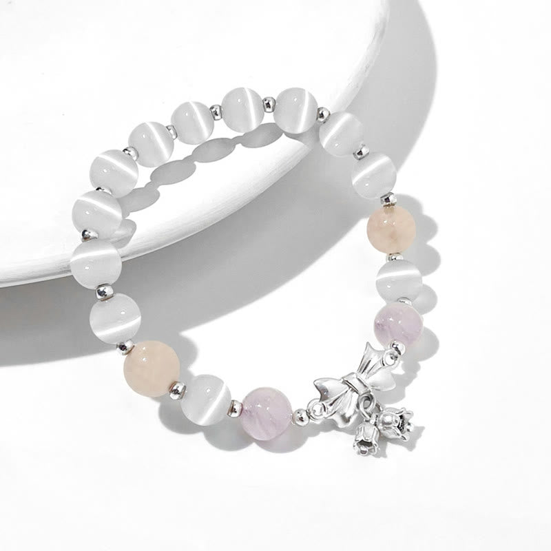 Nimara Ritual Cat's Eye Lavender Amethyst Rosette Charm Bracelet