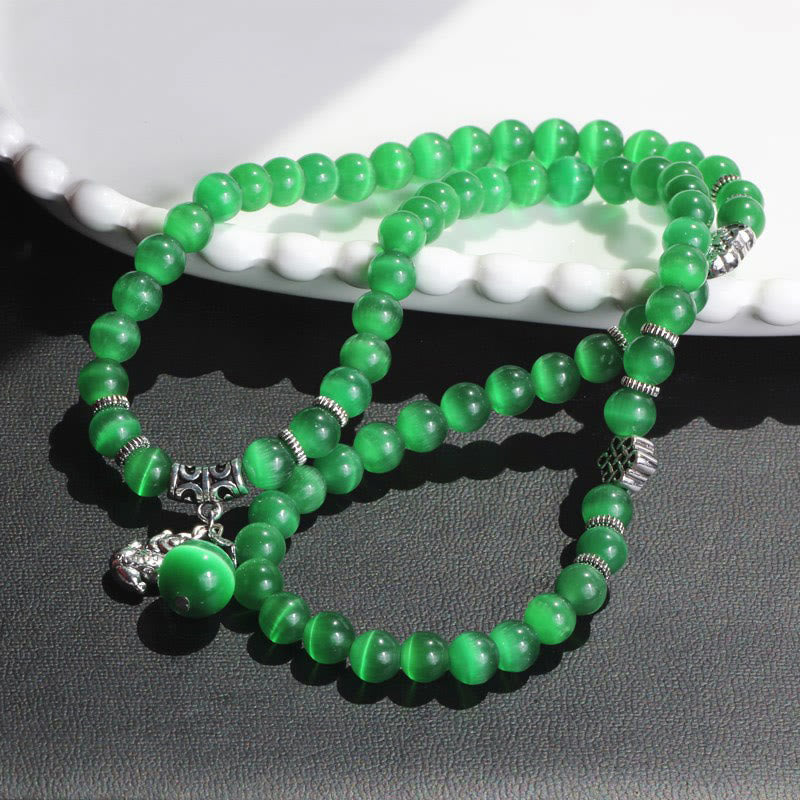 Nimara Ritual Cat Eye PiXiu Support Triple Wrap Bracelet