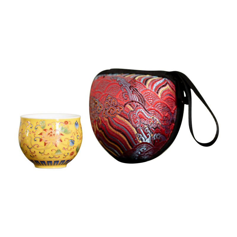 Nimara Ritual Lotus Flower Pod Pattern Ceramic Teacup Kung Fu Tea Cup 80ml