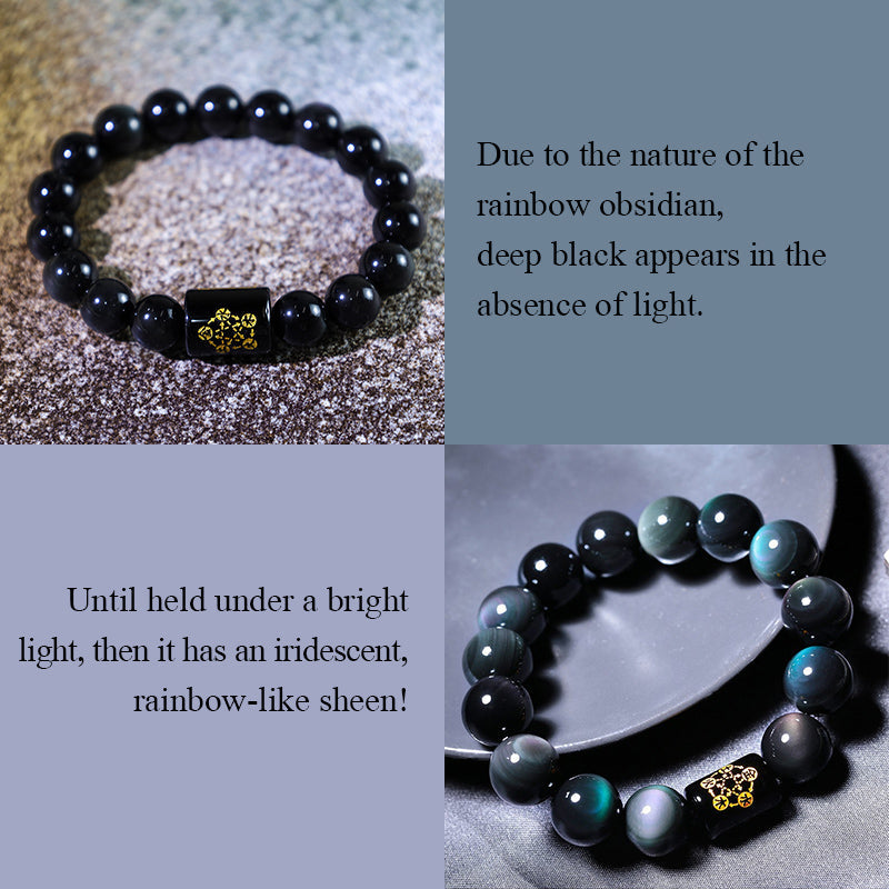 Nimara Ritual Natural Rainbow Obsidian Positive Transformation Bracelet