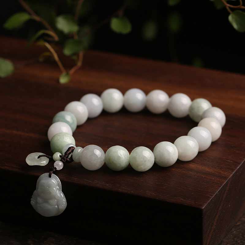 Nimara Ritual Natural Jade Pi Xiu Buddha Gourd Apple Success Bracelet