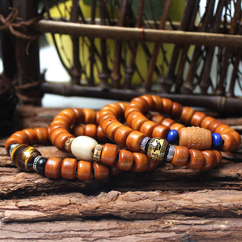 Nimara Ritual Tibetan Bone Beads Om Mani Padme Hum Strength Bracelet