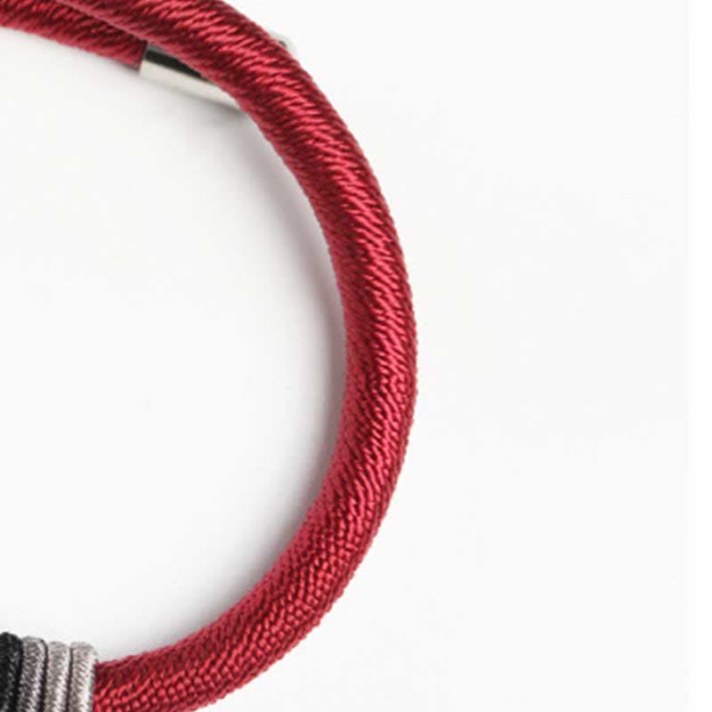 Nimara Ritual 925 Sterling Silver Om Mani Padme Hum Peace Red String Bracelet