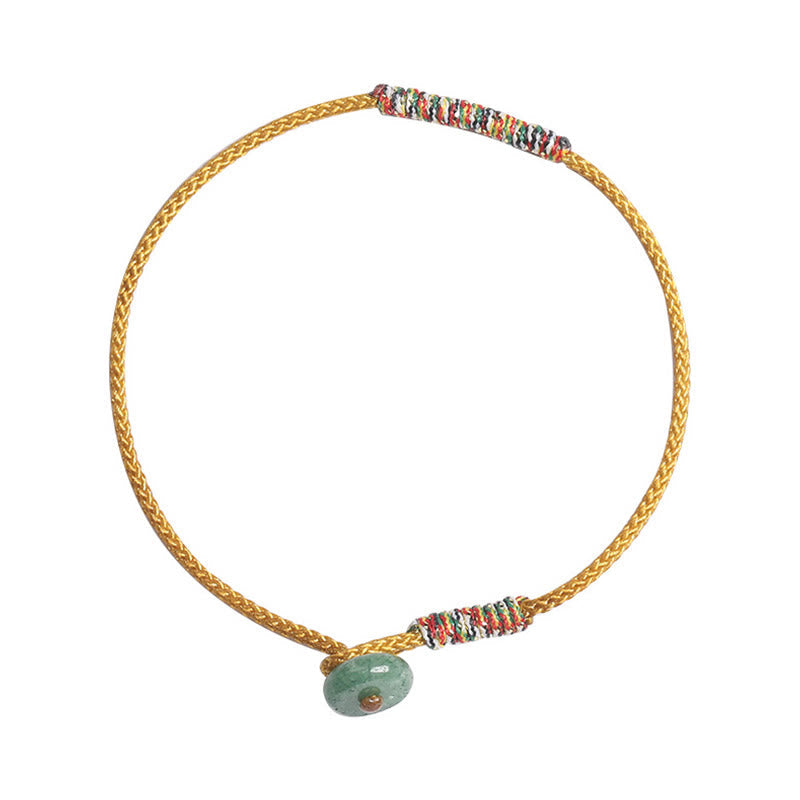 Nimara Ritual Tibetan Handmade Green Aventurine Luck Protection Braided Rope Bracelet