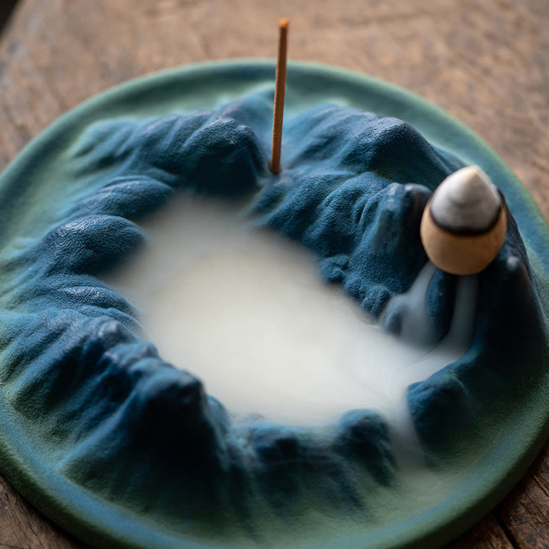Nimara Ritual Creative Mountain River Ceramic Healing Backflow Incense Burner
