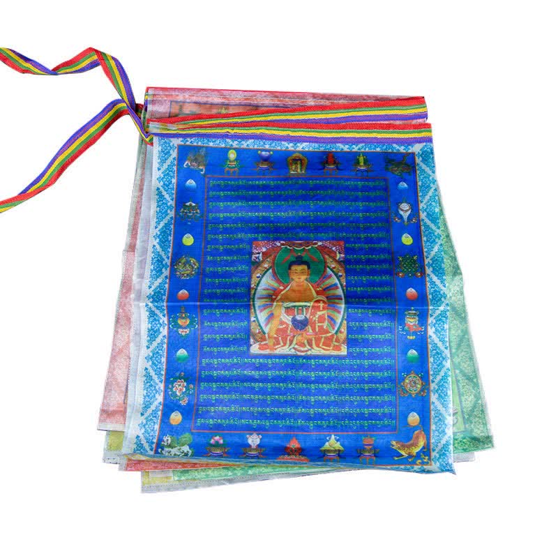 Nimara Ritual Tibetan 5 Colors Windhorse Buddha Tara Scriptures Healing Auspicious Outdoor Prayer Flag