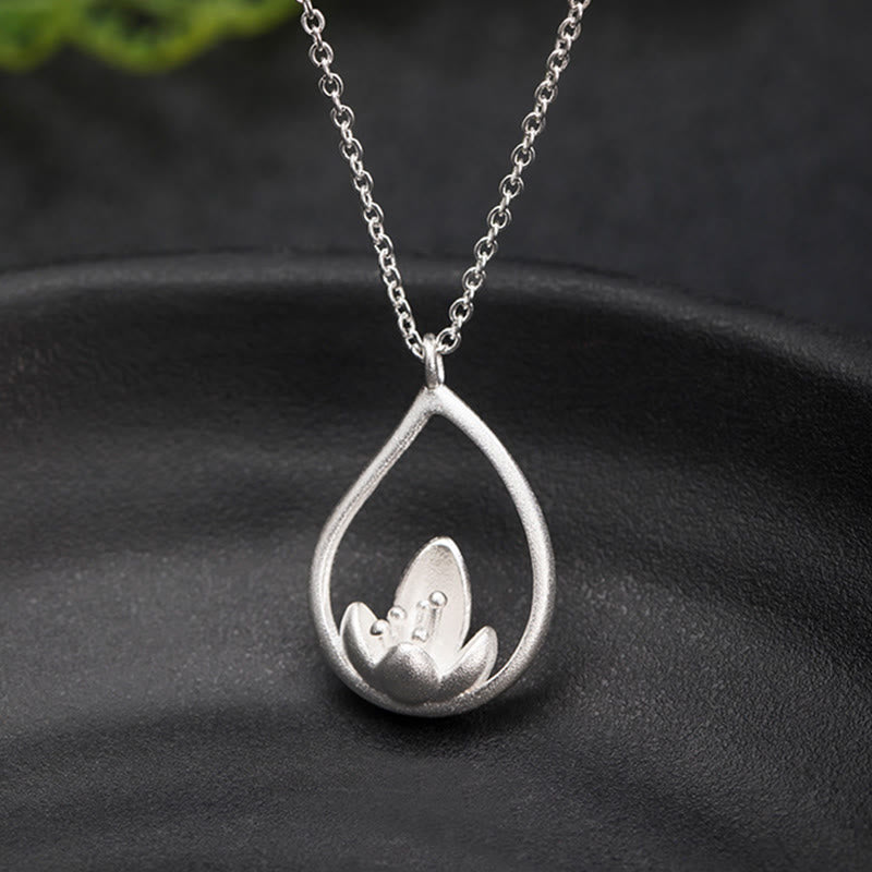 Nimara Ritual 925 Sterling Silver Lotus Flower Floral Enlightenment Necklace Pendant