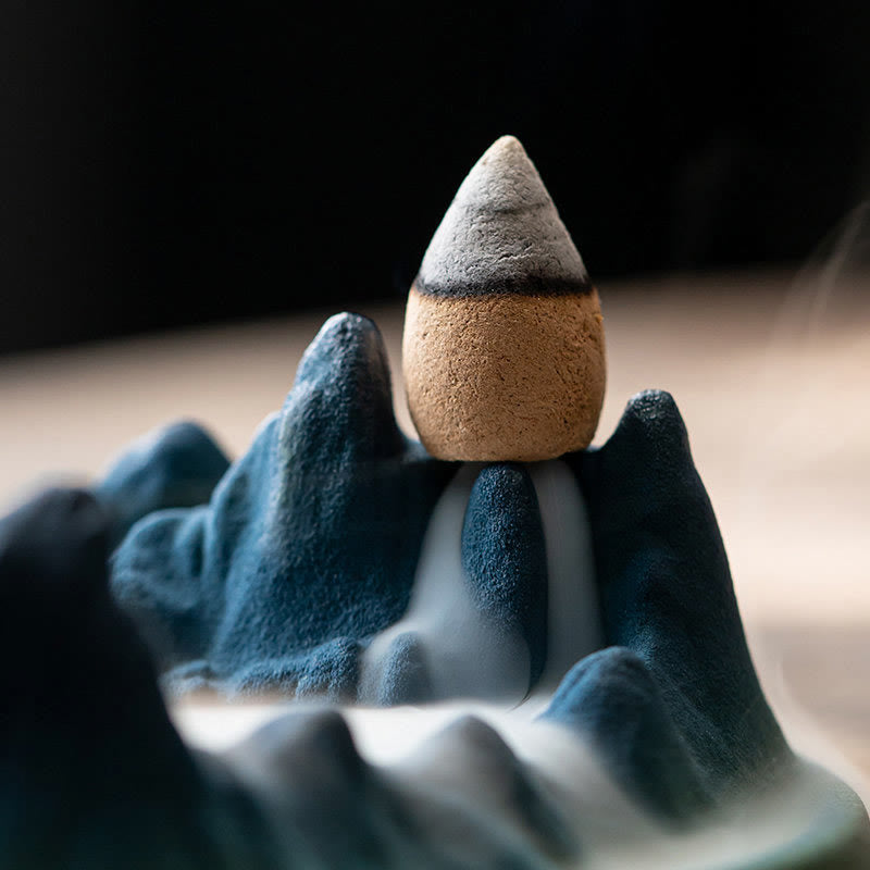 Nimara Ritual Creative Mountain River Ceramic Healing Backflow Incense Burner