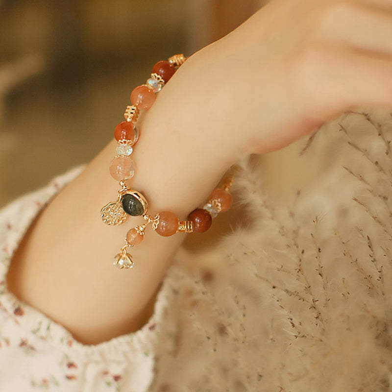 Nimara Ritual Natural Multicolored Rutilated Quartz Eight-pointed Star Flower Wealth Bracelet